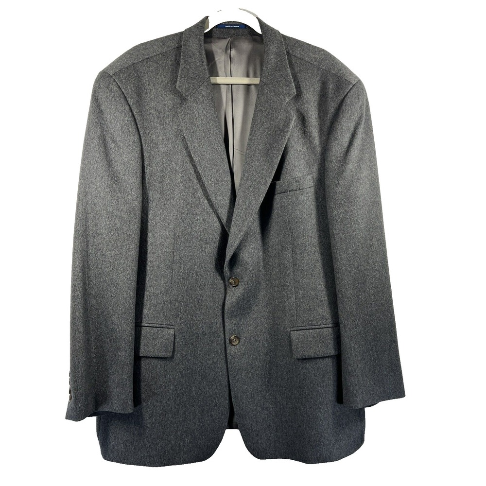 Ralph Lauren Men's Cashmere Sport Jacket Blazer 46 T Gray Lined Pockets Ventless